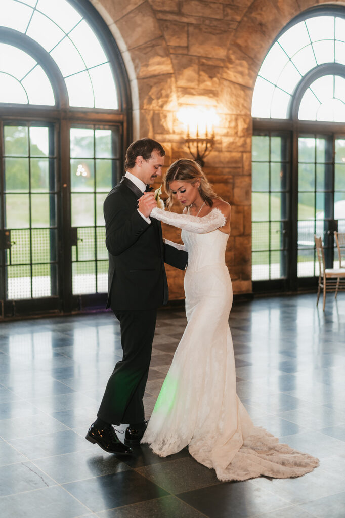 cute picture of the newlyweds dancing