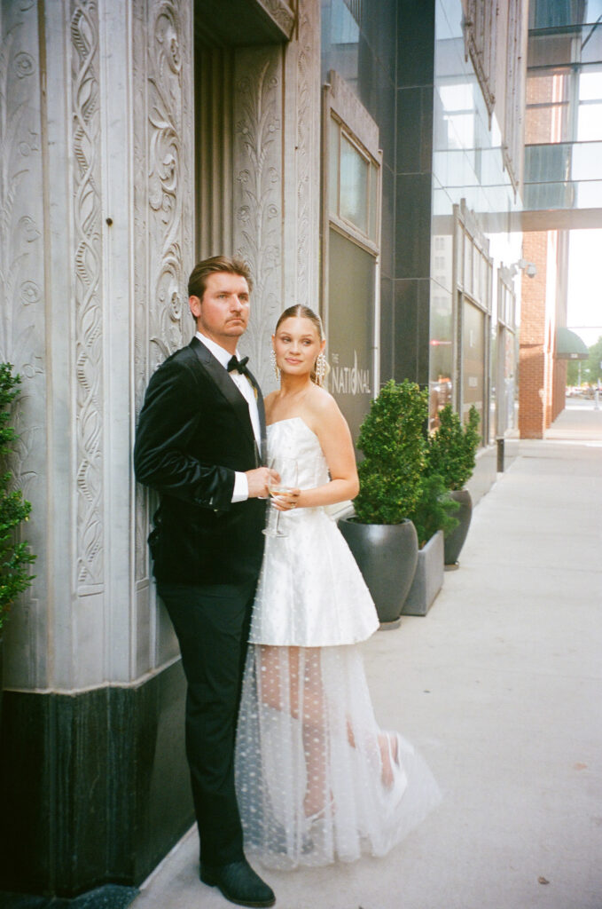 couple posing for the camera during their photoshoot