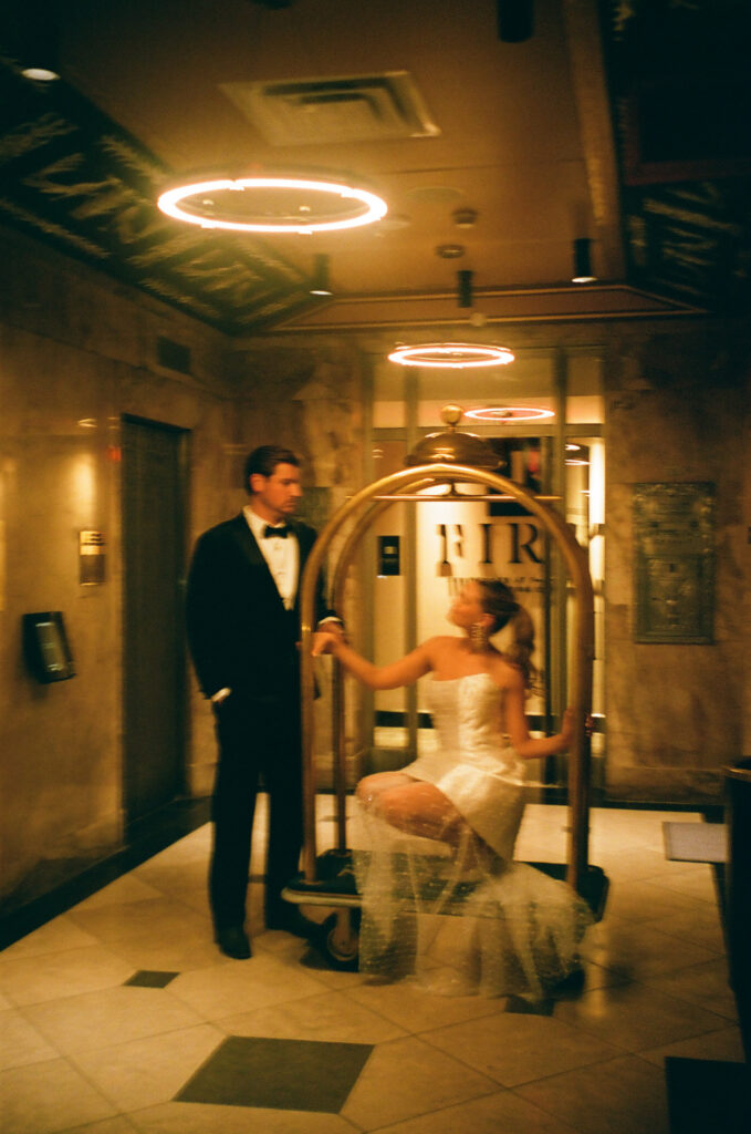 romantic portrait of the newlyweds