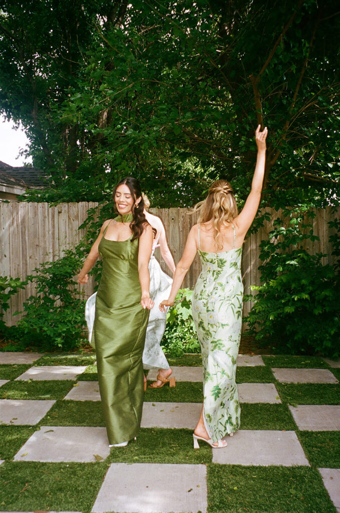 fun portrait of the bride and her friends