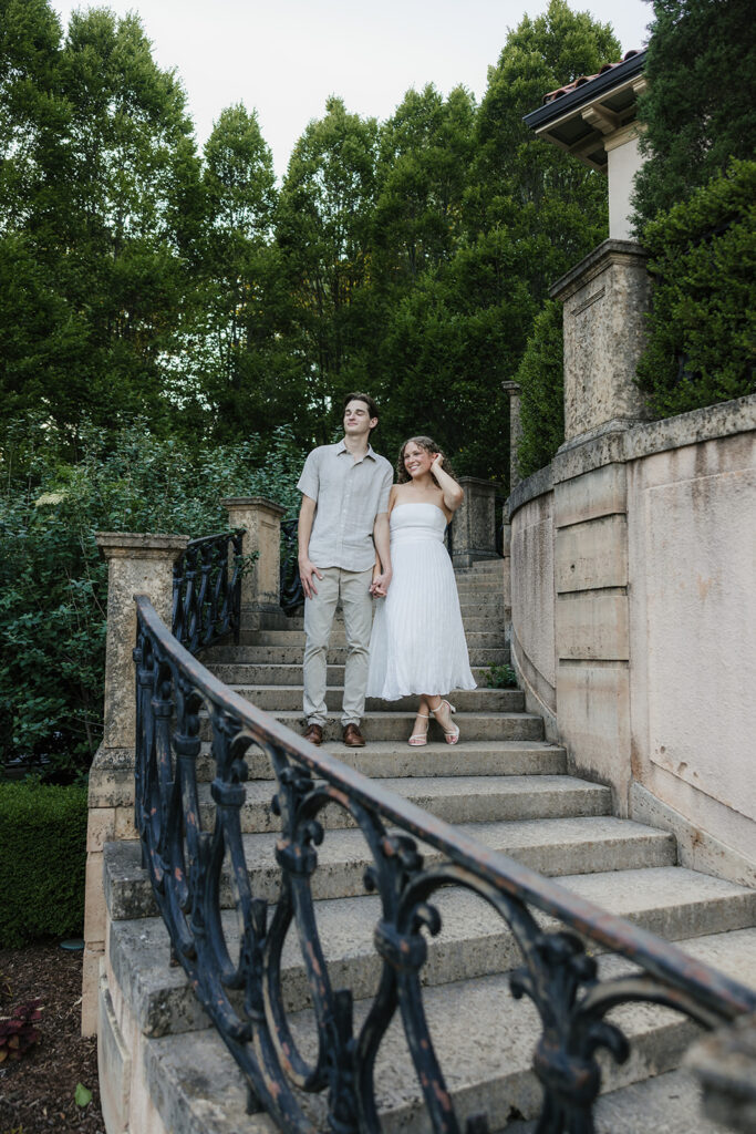 Philbrook Museum Engagement Photos | A European-Inspired Session in Tulsa