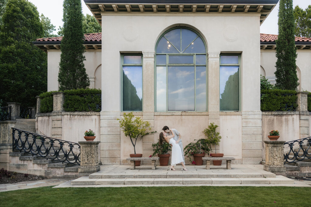 Philbrook Museum Engagement Photos | A European-Inspired Session in Tulsa