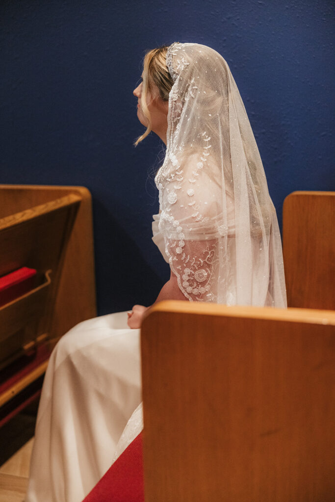 bride emotional during her first touch with the groom