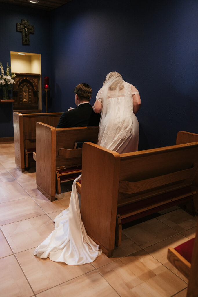 bride and groom at their first touch before the ceremony