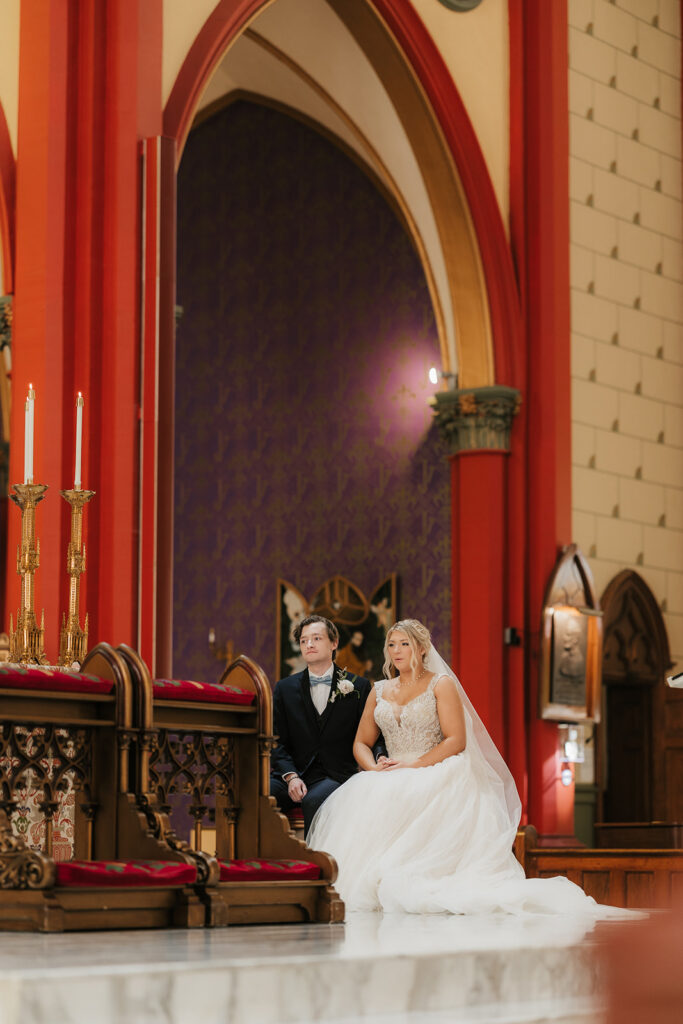 cute picture of the bride and groom at their intimate wedding ceremony