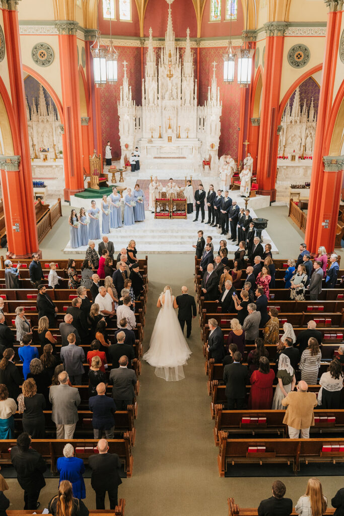 cute picture of the bride walking down the aisle