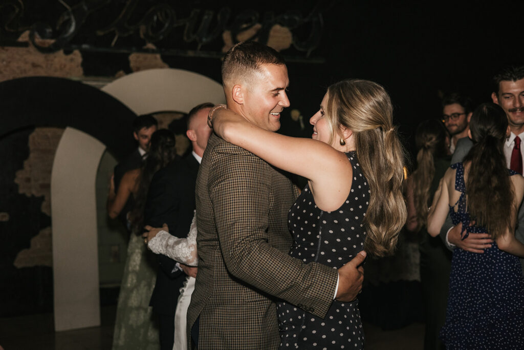 guests having the best time at the wedding reception
