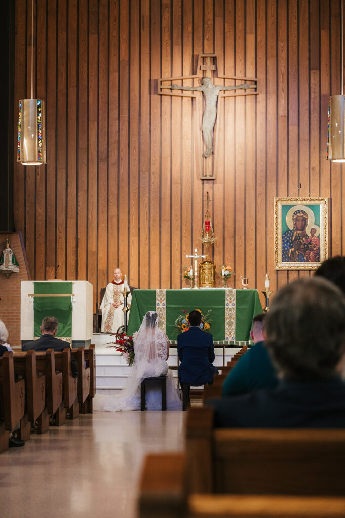 Intimate catholic wedding ceremony in Oklahoma