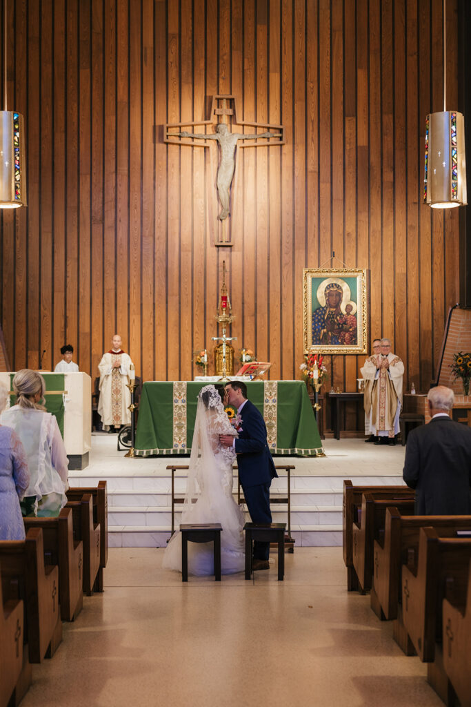Bride and groom emotional during their wedding ceremony